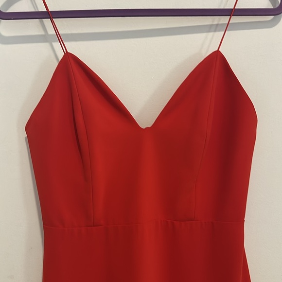 Alice and Olivia red tiny strap ruffle dress - Picture 2 of 6